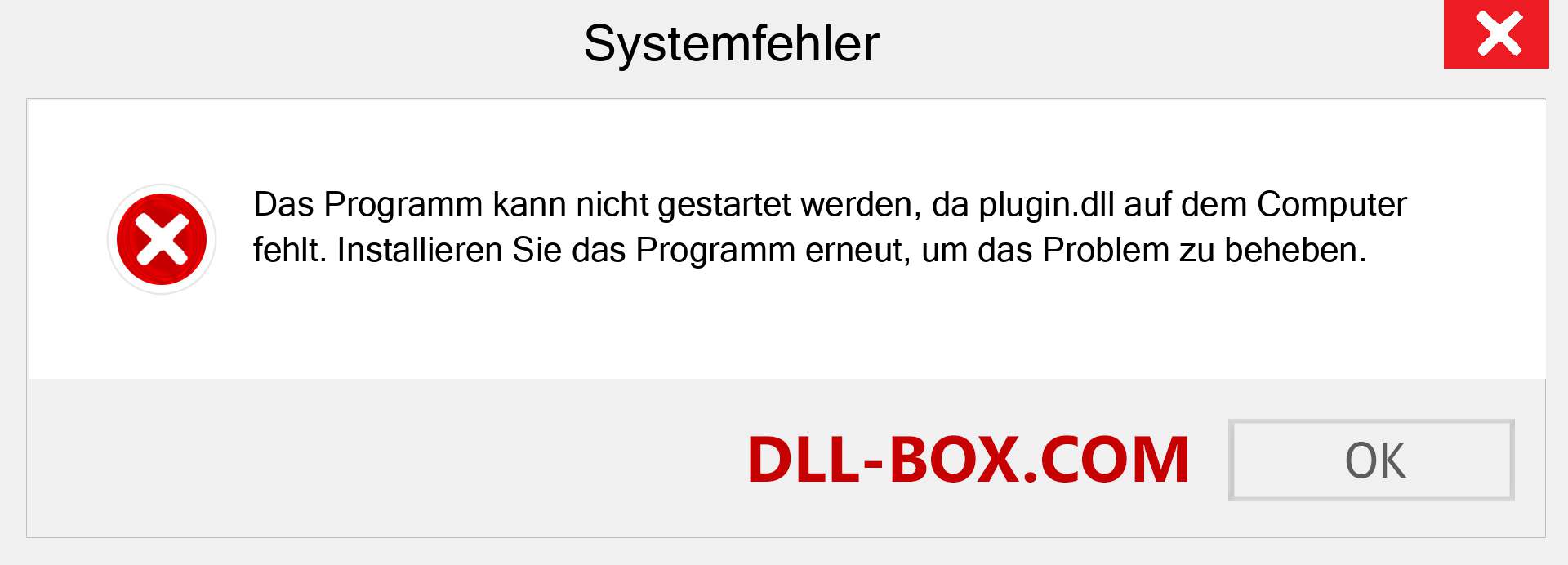 plugin.dll-Datei fehlt?. Download für Windows 7, 8, 10 - Fix plugin dll Missing Error unter Windows, Fotos, Bildern